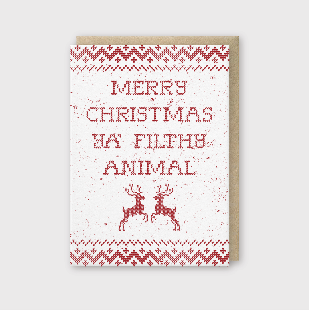 Filthy Animal Merry Christmas Greeting Card