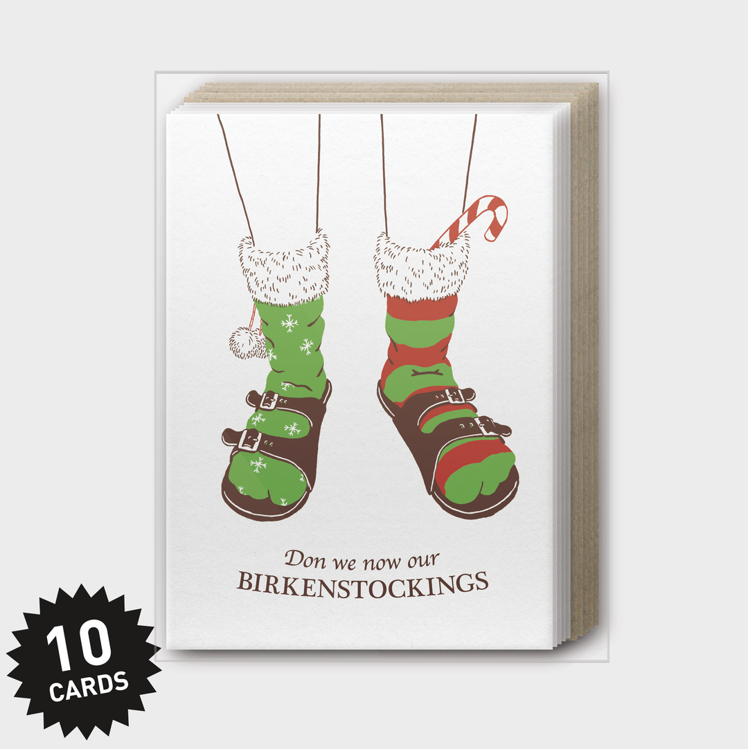 Box Set of 10 - Birkenstockings Greeting Card
