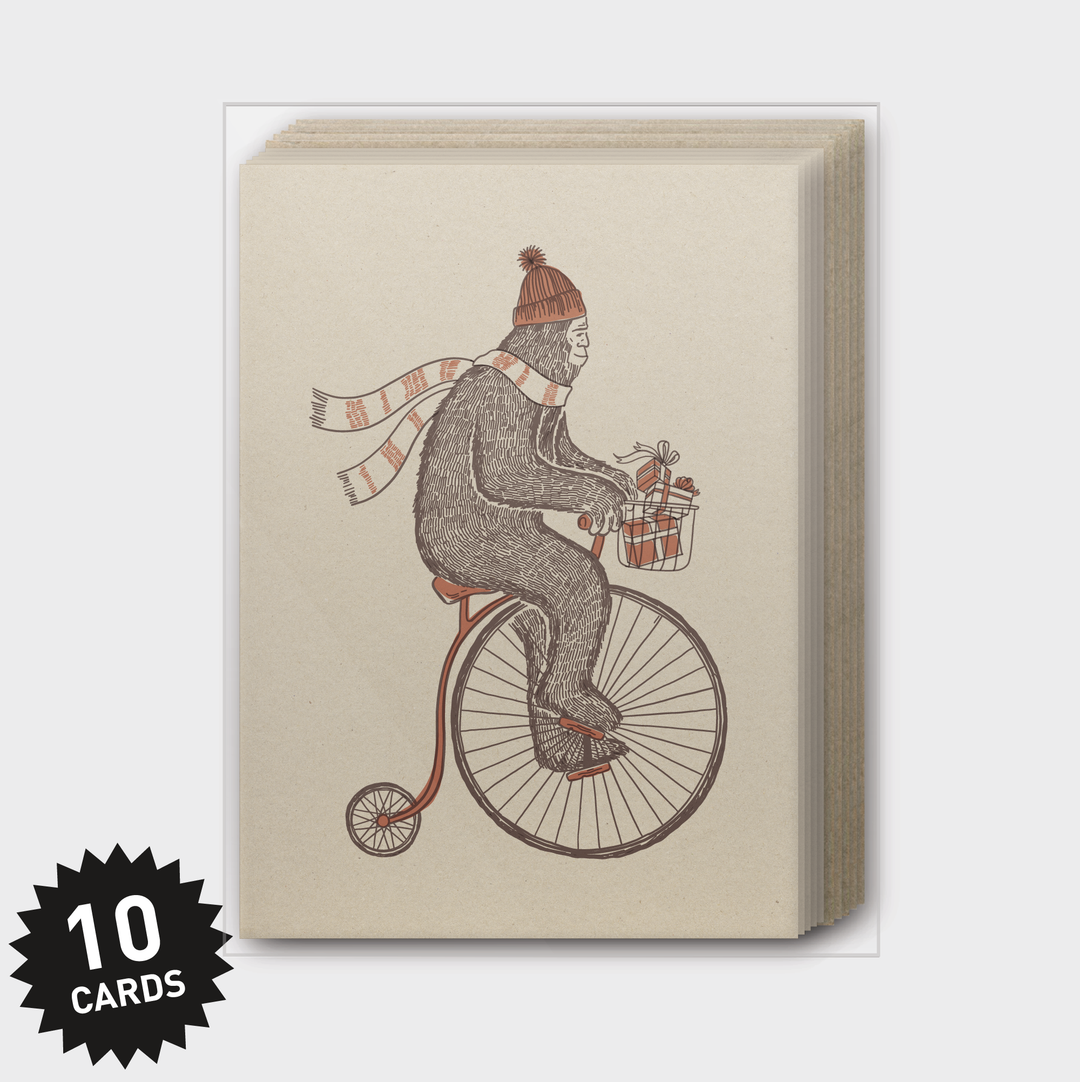 Box Set of 10 - Sasquatch Bike Holiday Kraft - Pike Street Press