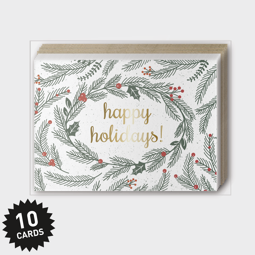 Box Set of 10 - Happy Holidays Foliage - Pike Street Press