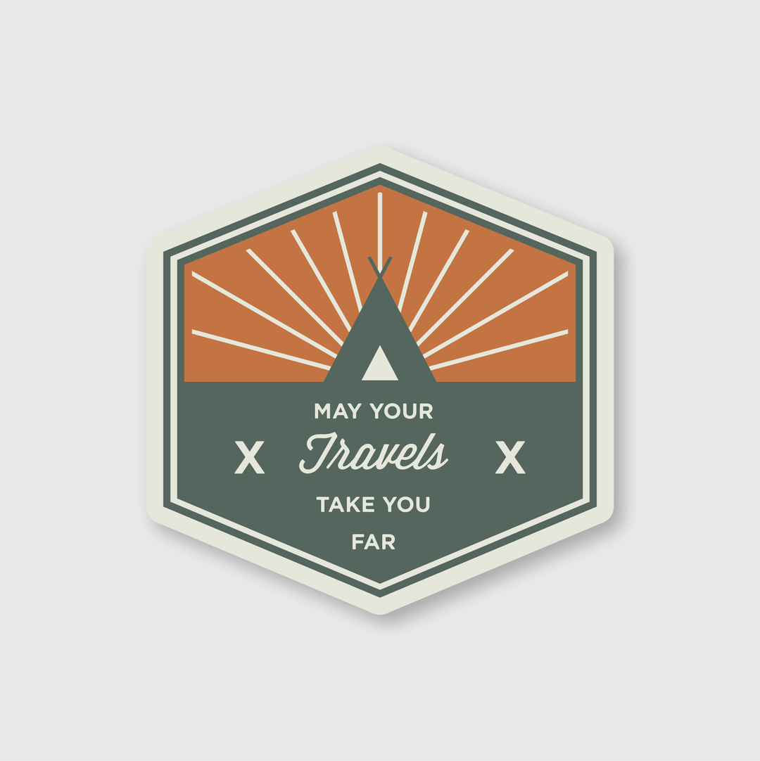 Travels Tent Badge Sticker