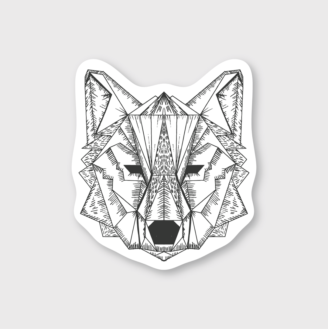 Geo Wolf Sticker