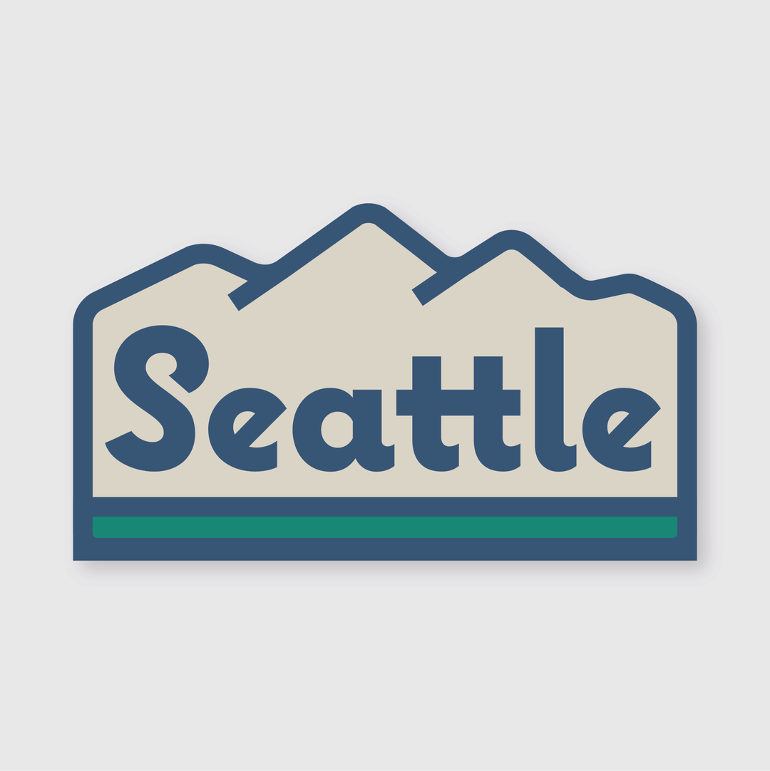 Seattle Retro Mountain Sticker