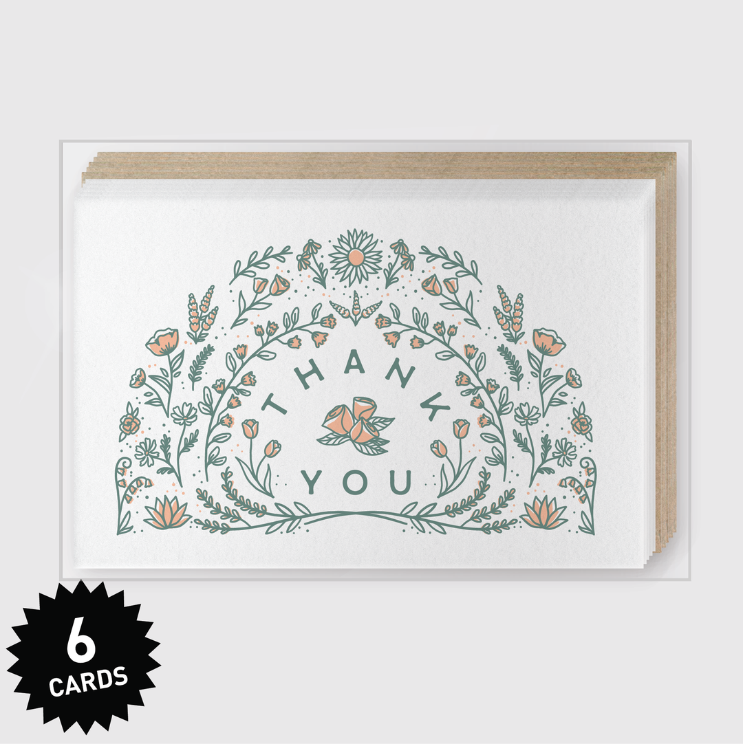 Thank You Flowers Greeting Card - Box of 6