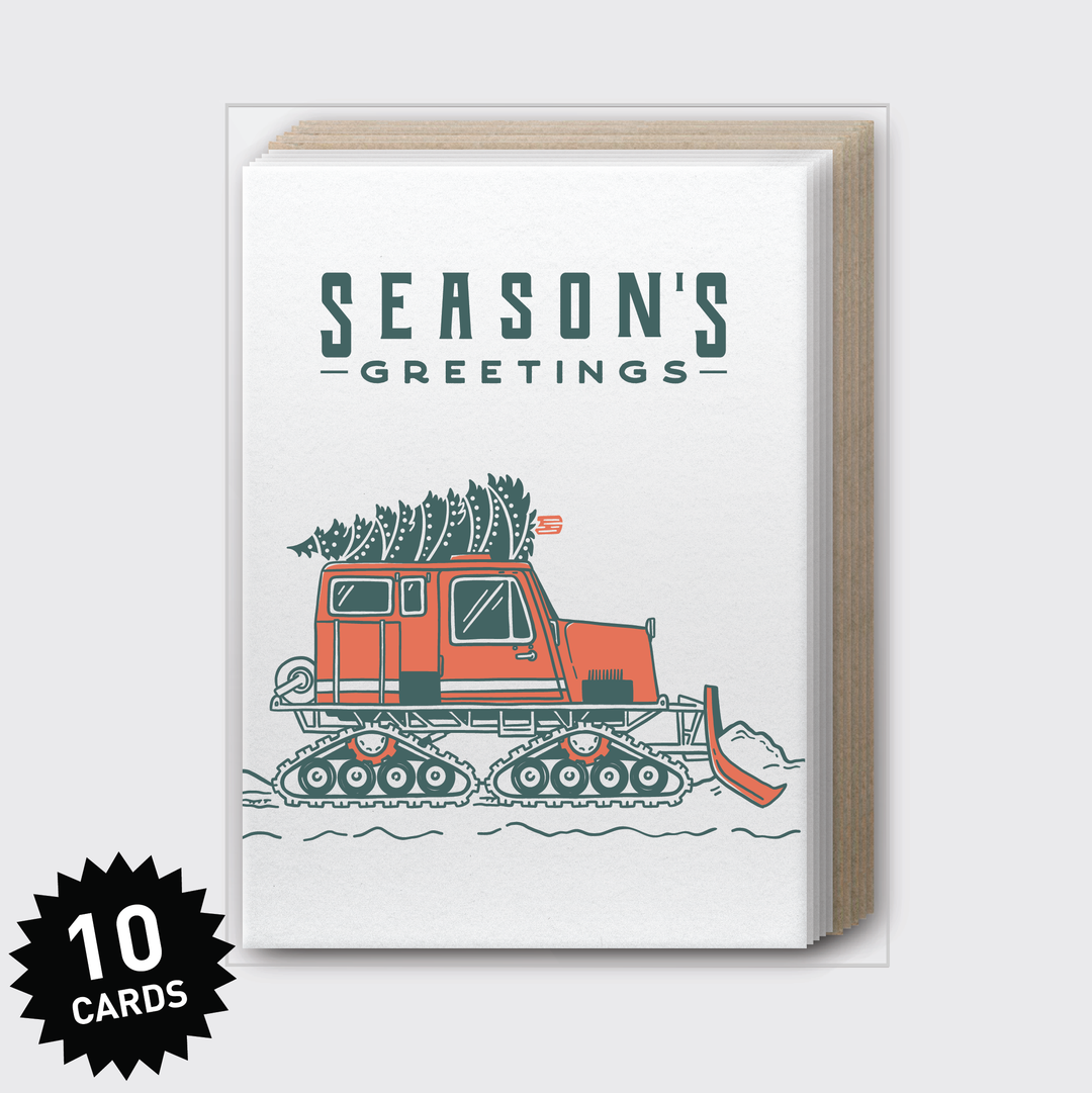 Box Set of 10 - Snow Cat Greeting Card