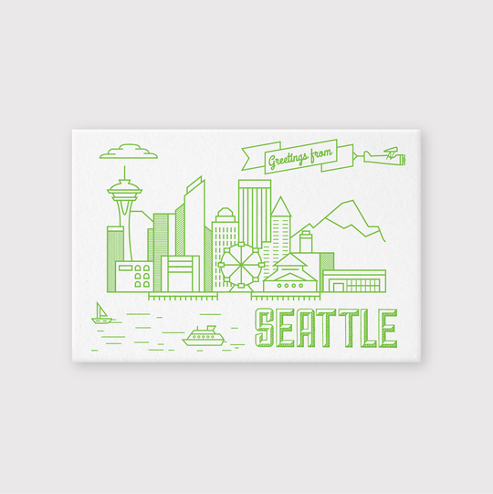 Greetings From Seattle Postcard - Pike Street Press