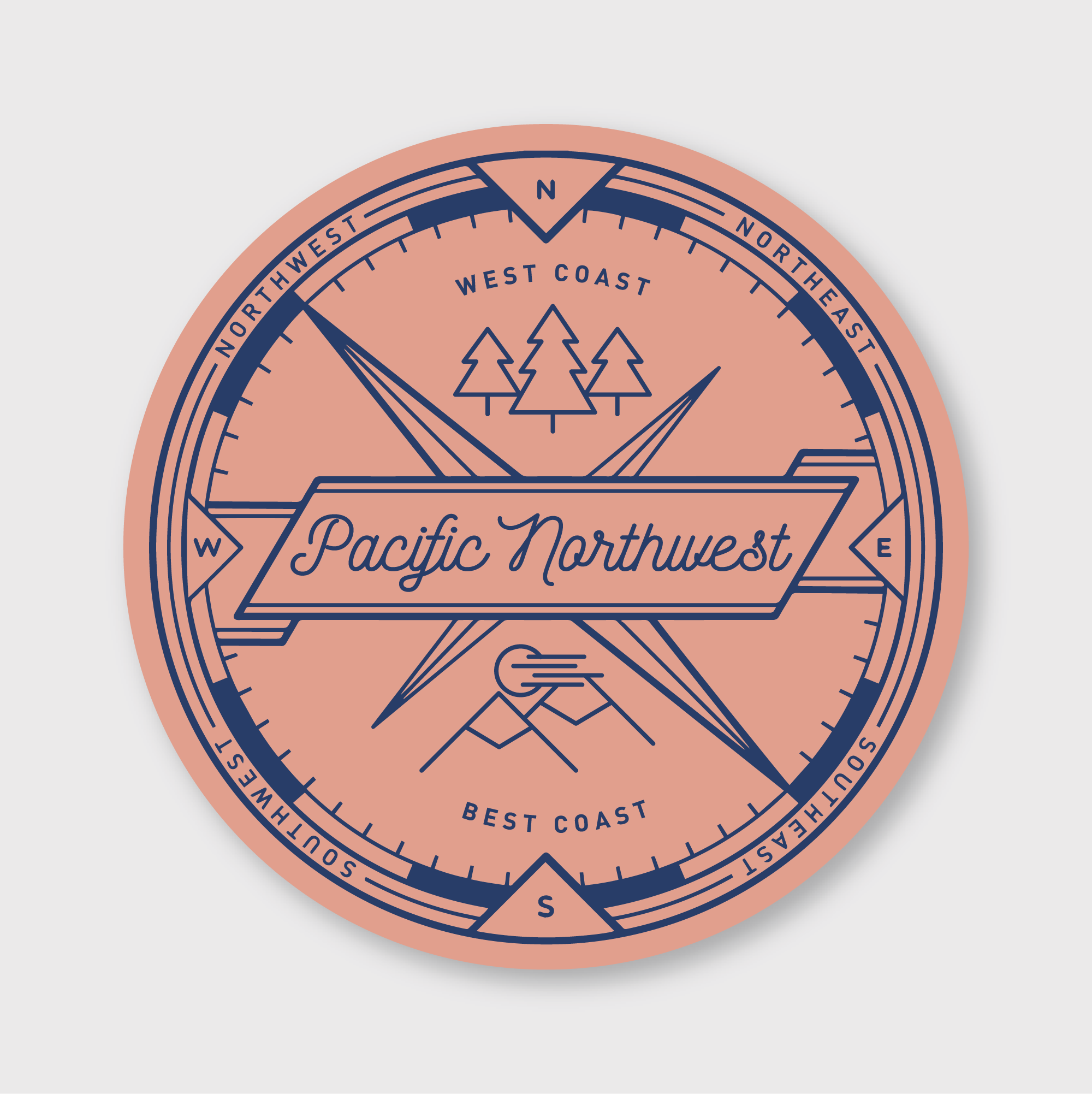 North Compass Sticker Pacific Northwest Compass Sticker – Pike Street Press