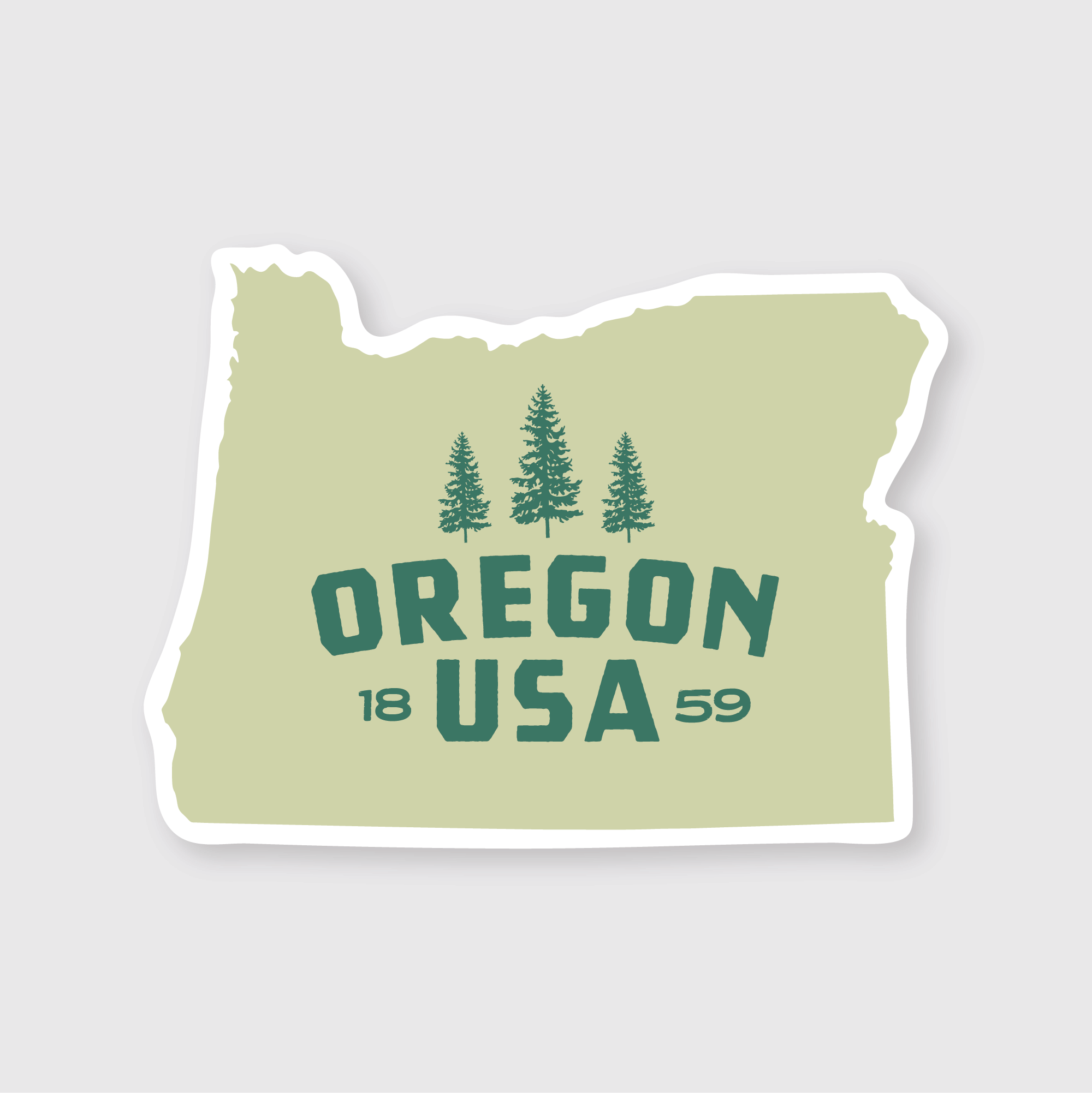Oregon State Map Sticker Oregon Simple State Sticker – Pike Street Press