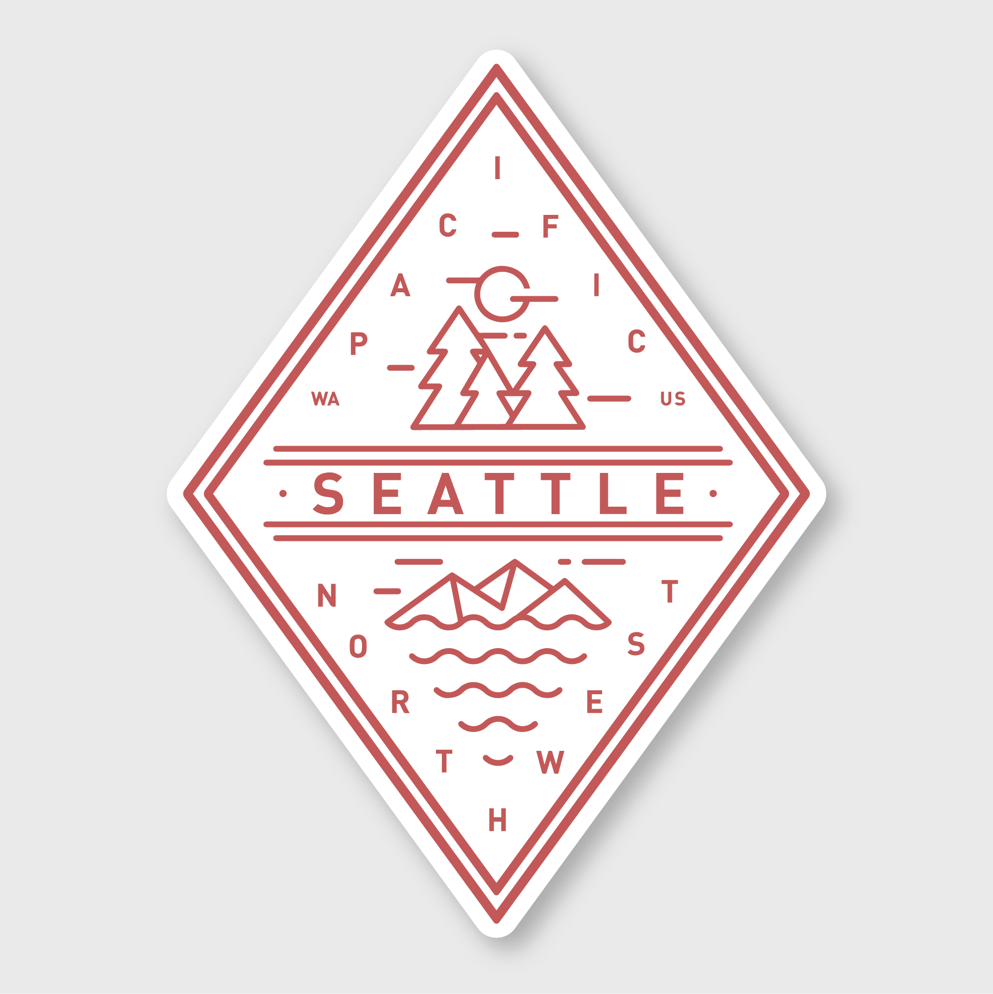 Red Diamond Sticker Seattle Red Diamond Sticker – Pike Street Press